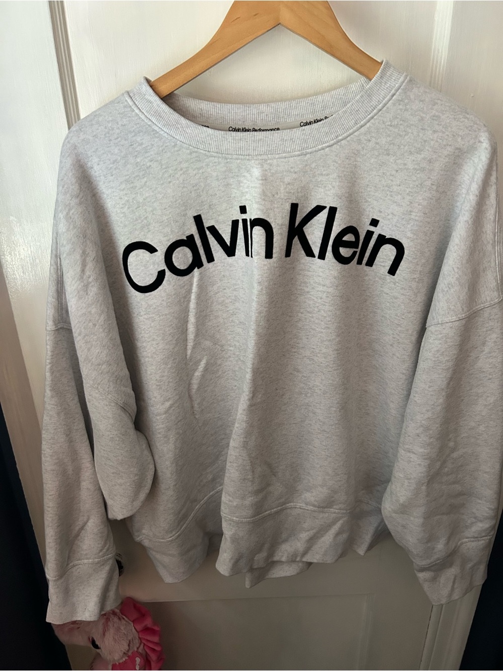 Calvin Klein Women’s Gray Logo Crewneck Sweatshirt